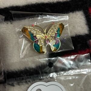 Elegant Multicolor Butterfly Brooch